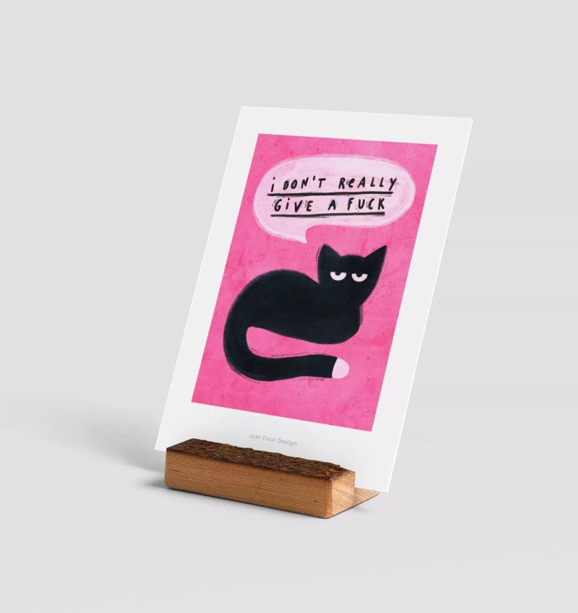 Carte postale avec enveloppe - Chat grognon
