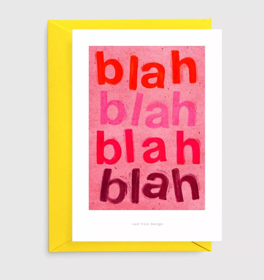 Carte postale avec enveloppe - Blah blah blah