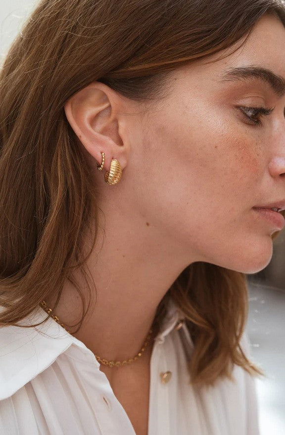 Boucle d'oreille à la pièce - Mini créole - Bille