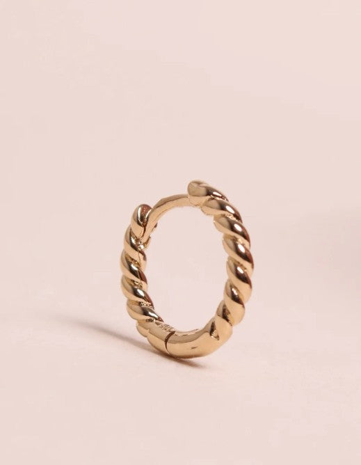 Boucle d'oreille à la pièce - Mini créole - Tresse