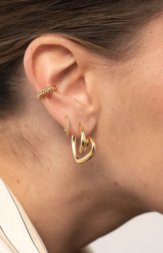 Boucle d'oreille à la pièce - Mini créole - Tresse