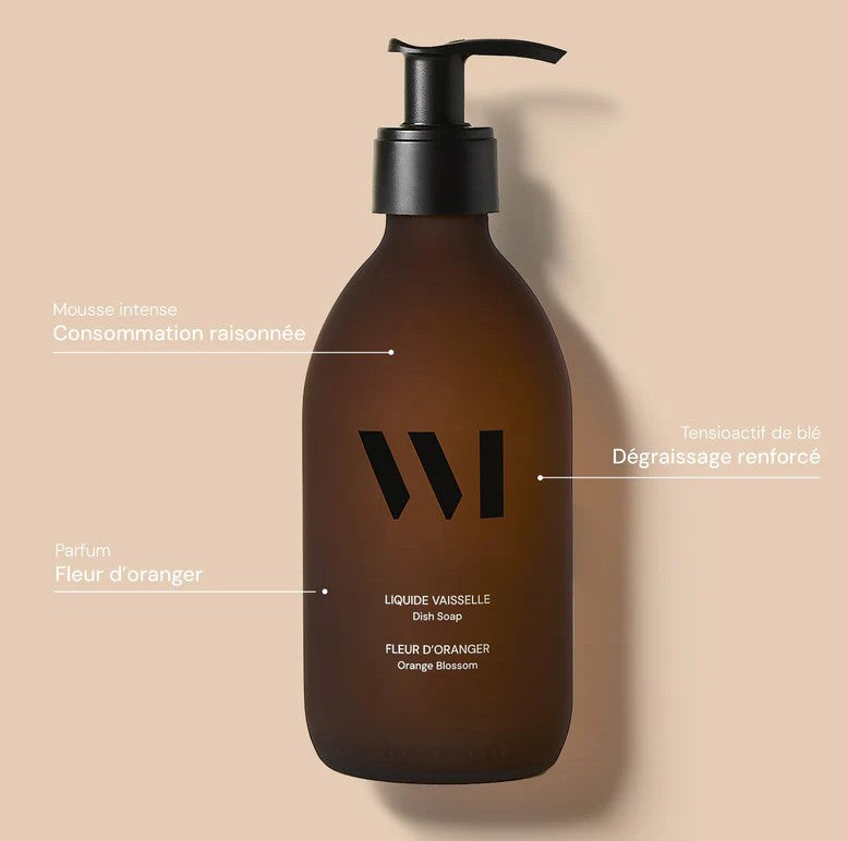 Flacon liquide vaisselle - décor noir - 290 ml