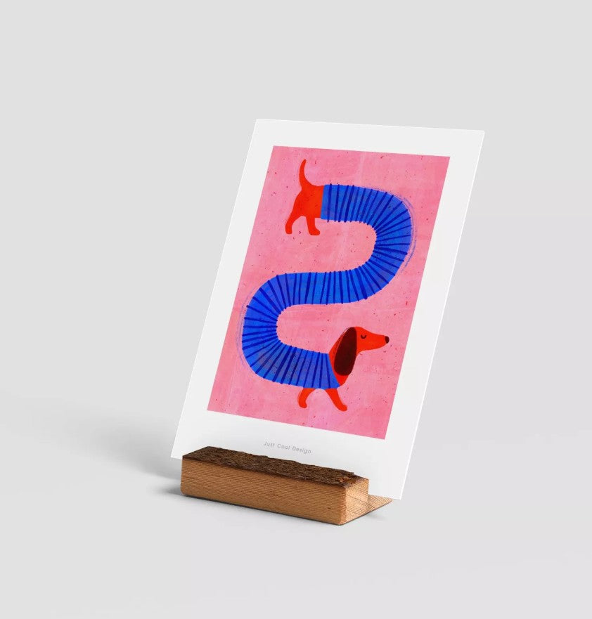 Carte postale avec enveloppe - Chien saucisse