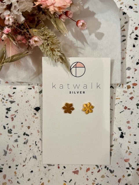 Boucles d'oreilles - or - flocons