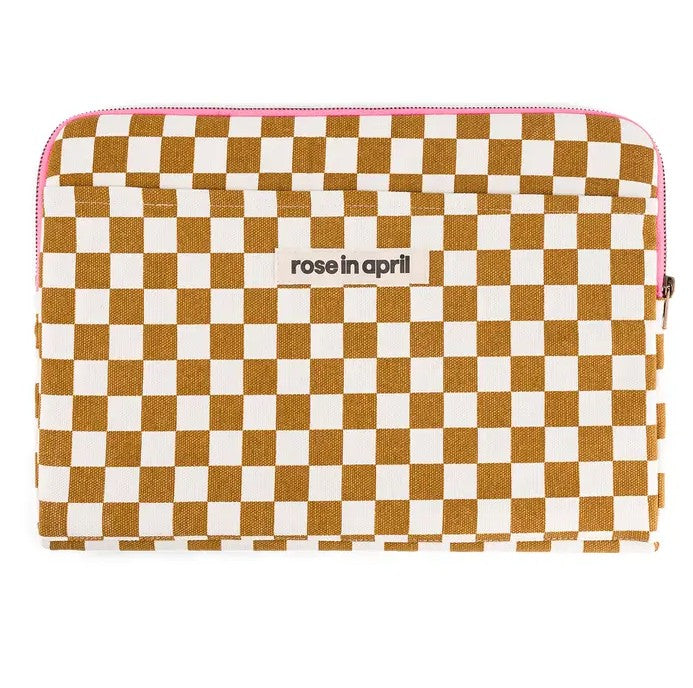 Pochette d'ordinateur Octave 13"/14" - Damier - Caramel
