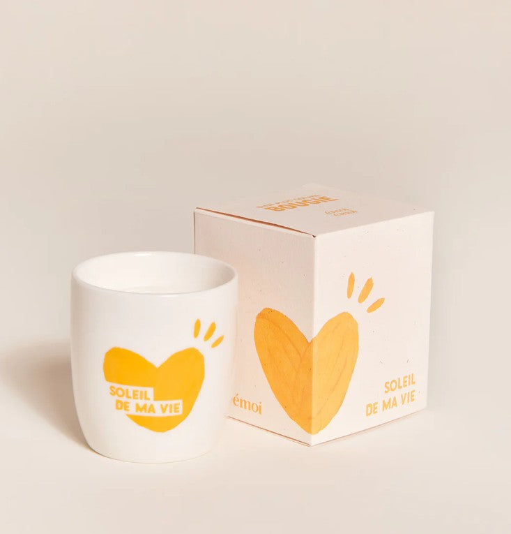 Bougie tasse - Soleil de ma vie - jaune
