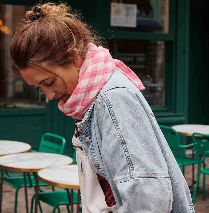 Foulard Bianca - Vichy - Neon Pink