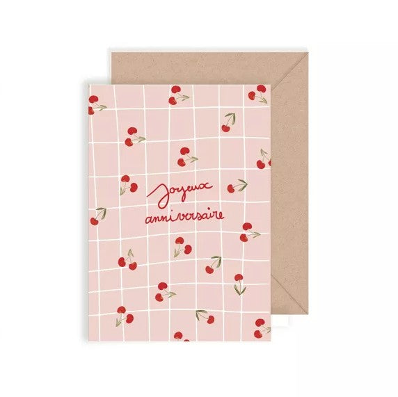 Carte double avec enveloppe - Joyeux anniversaire - Belle de mai
