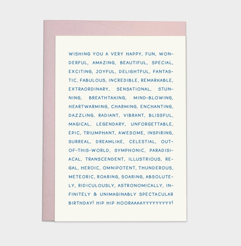 Kaart blanche - carte postale - Birthday adjectives