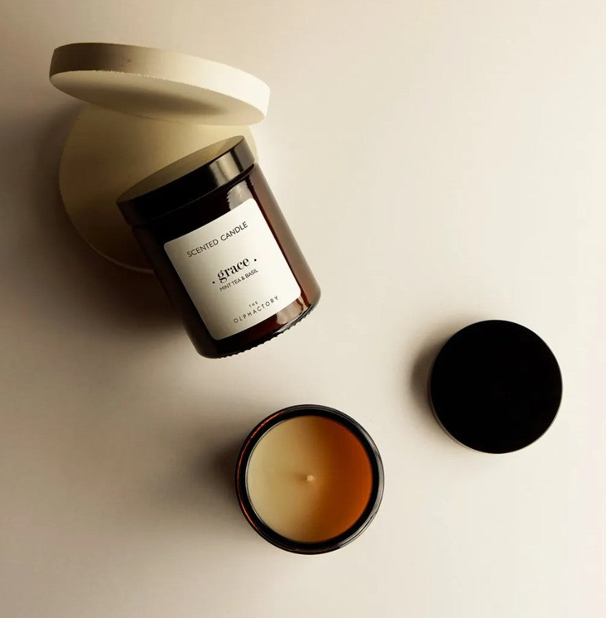 Bougie en verre 135g - Grace - Mint Tea & Basil
