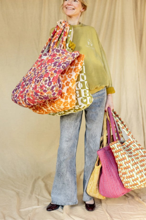 Cabas Samba - Damier - Tobacco