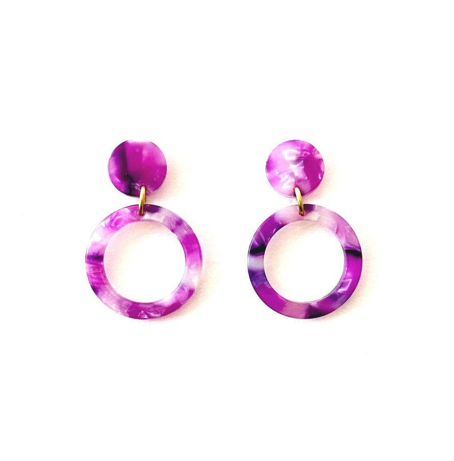 Boucles d'oreilles Nina les toutes mauves