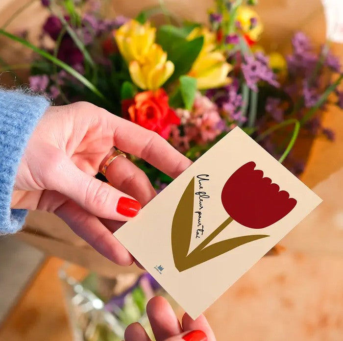Mini carte avec enveloppe - Une fleur pour toi