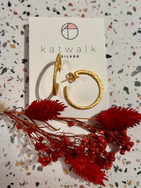 Boucles d'oreilles - messing - créoles griffées - large