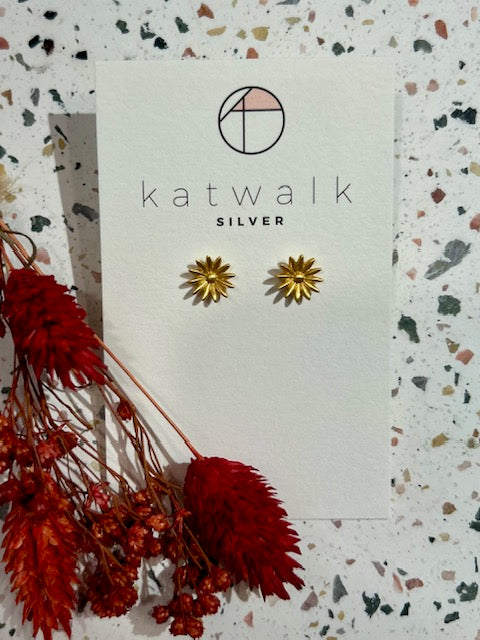 Boucles d'oreilles - or - marguerite