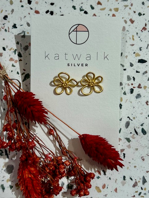 Boucles d'oreilles - messing - fleur