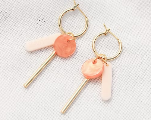 Boucles d'oreilles Solène rose - F001