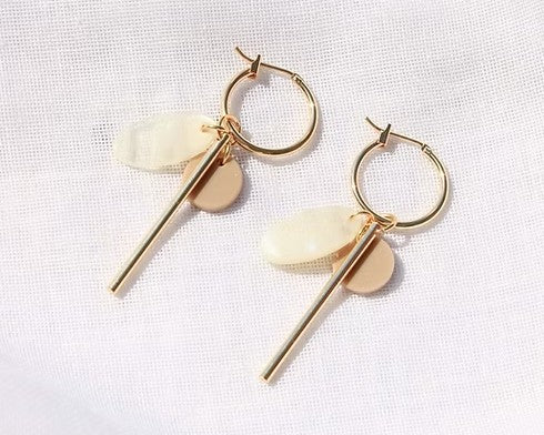 Boucles d'oreilles Solène beige - F055