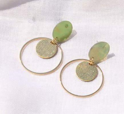 Boucles d'oreilles Milou vert - F081