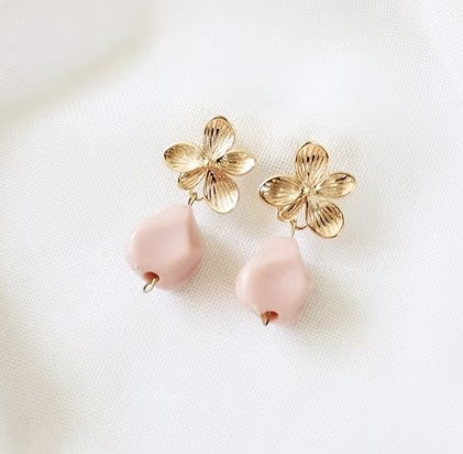 Boucles d'oreilles Alice - rose - F013