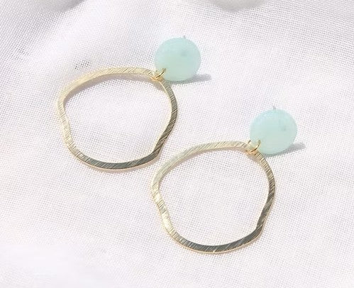 Boucles d'oreilles Britt vert d'eau - F043