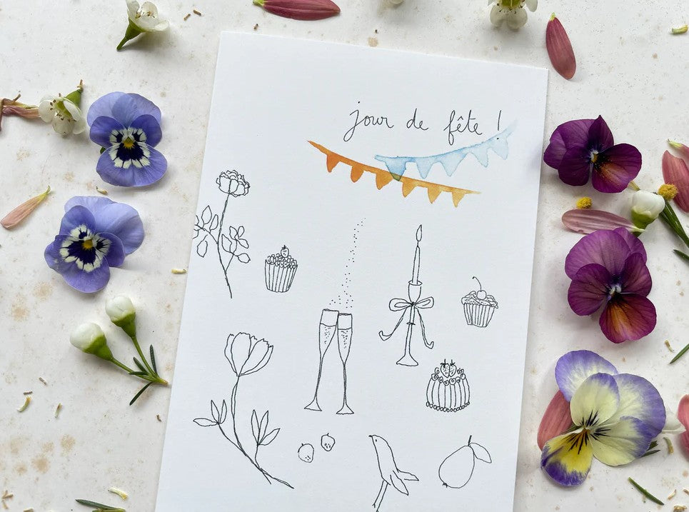 Carte Postale Double - Jour de fête