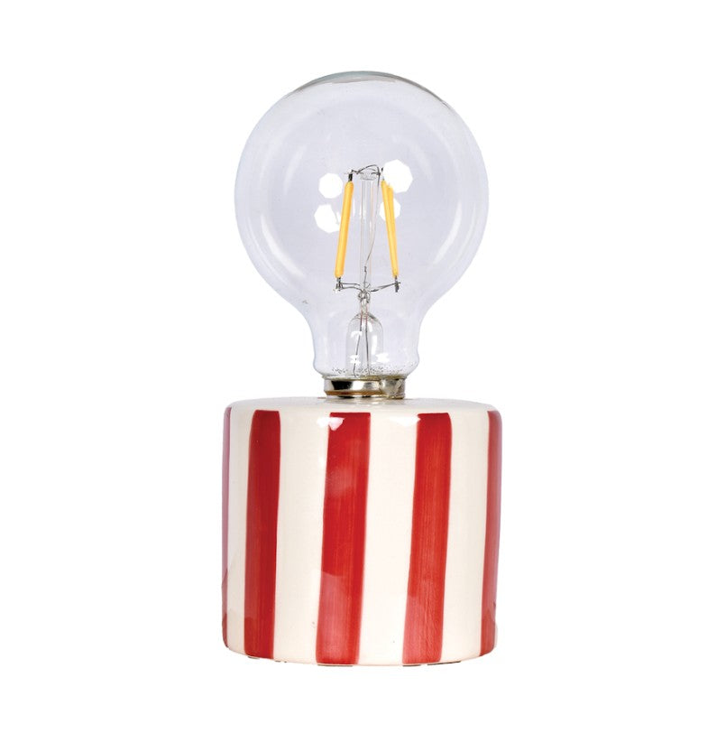 Lampe rayée - Rouge