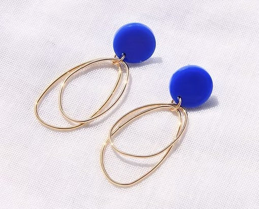 Boucles d'oreilles Liz Bleu - F032
