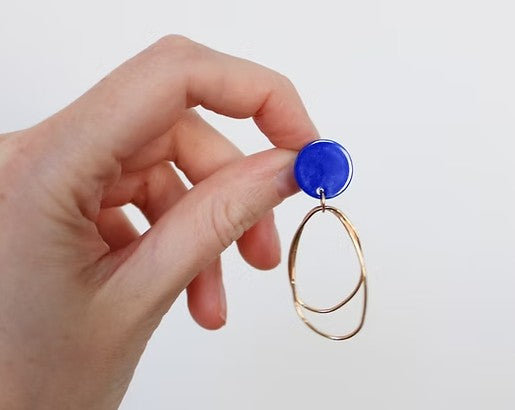Boucles d'oreilles Liz Bleu - F032