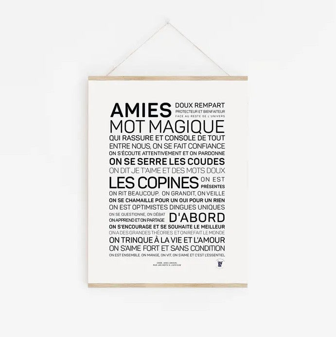Affiche A5 - Amies, mot magique