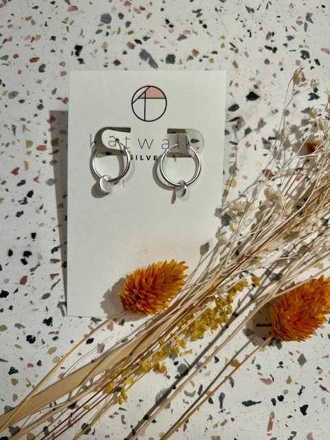 Boucles d'oreilles - argent - creole + breloque lisse