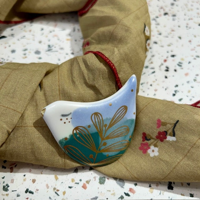 Broche oiseau en porcelaine - 14