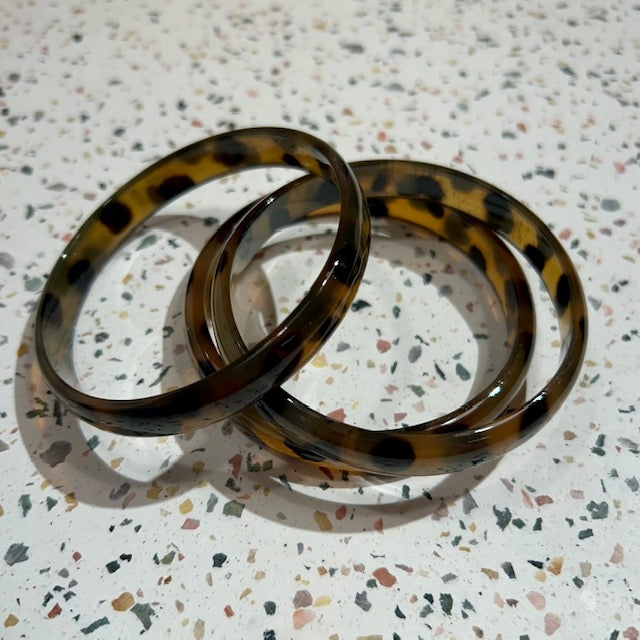 Bracelet en corne - 1cm - léopard