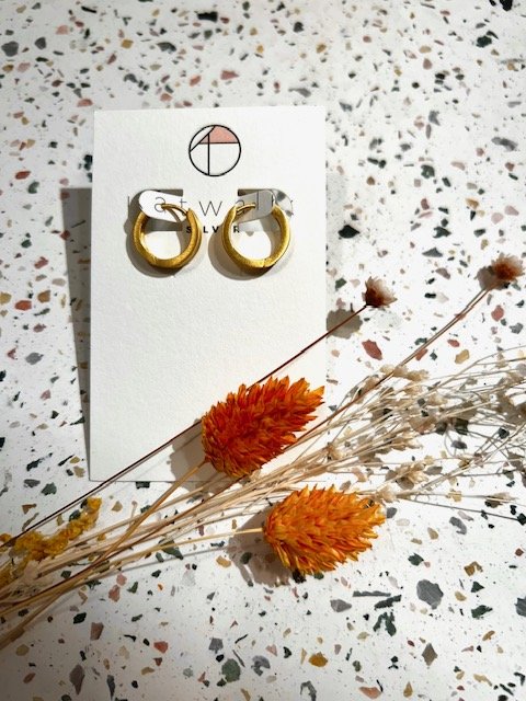 Boucles d'oreilles - or - créoles épaisses creusées