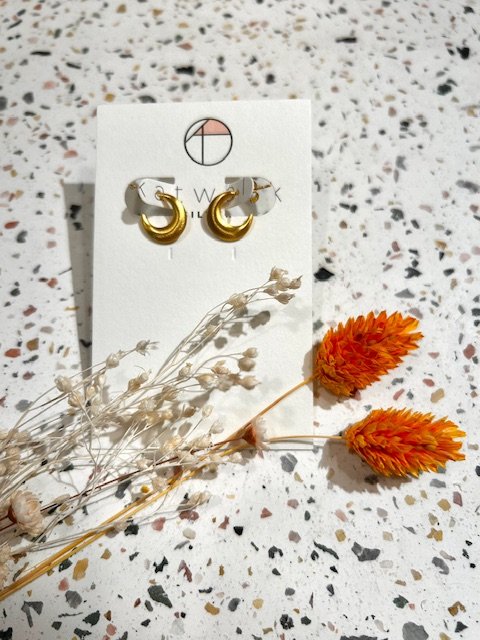 Boucles d'oreilles - or - créole lune petite