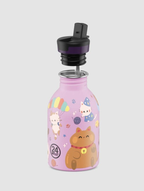 Urban kids bottle 250 ml Meow Friends AVEC PAILLE