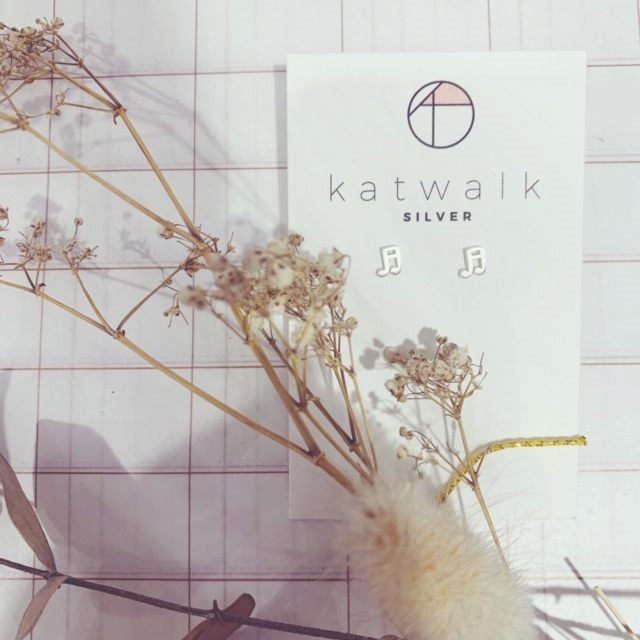 Boucles d'oreilles - argent - note de musique