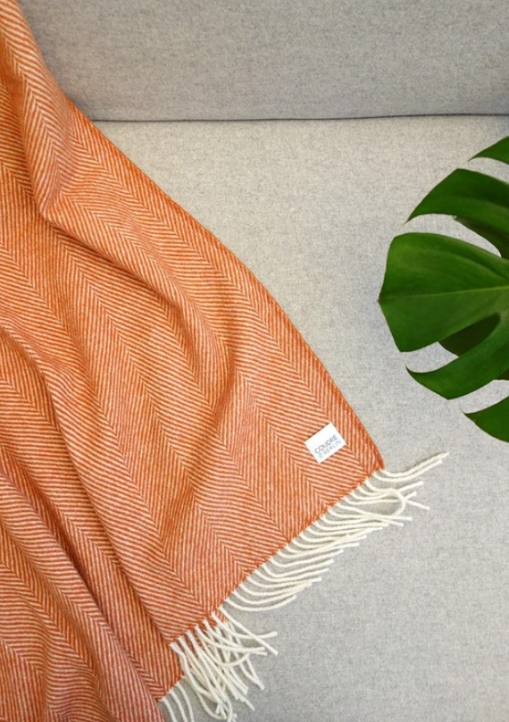 Wool blanket - Herringbone - Terracotta