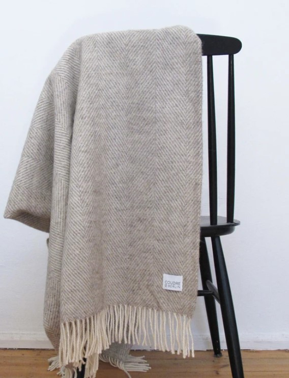 Wool blanket - Herringbone - Limestone