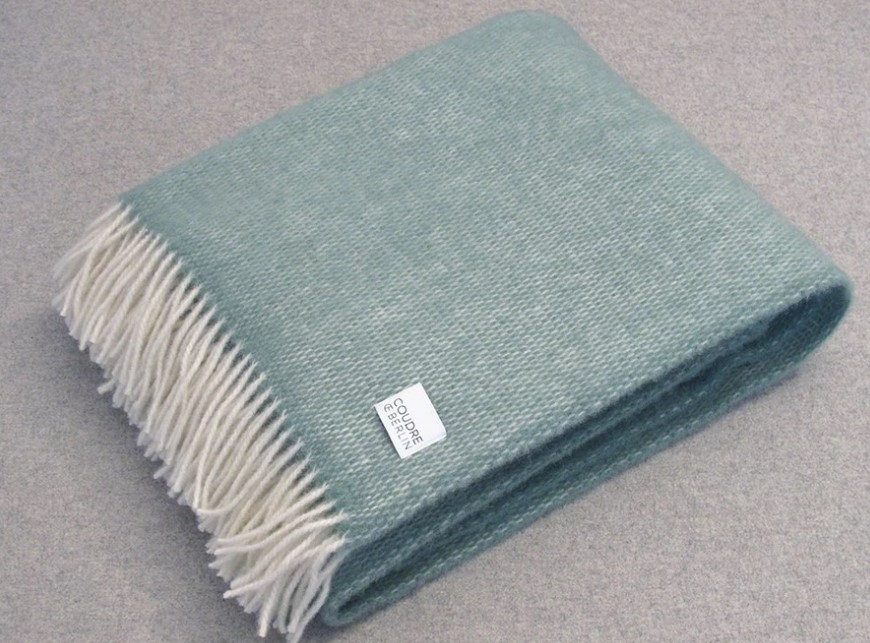 Wool blanket - Pick stitch - greenstone