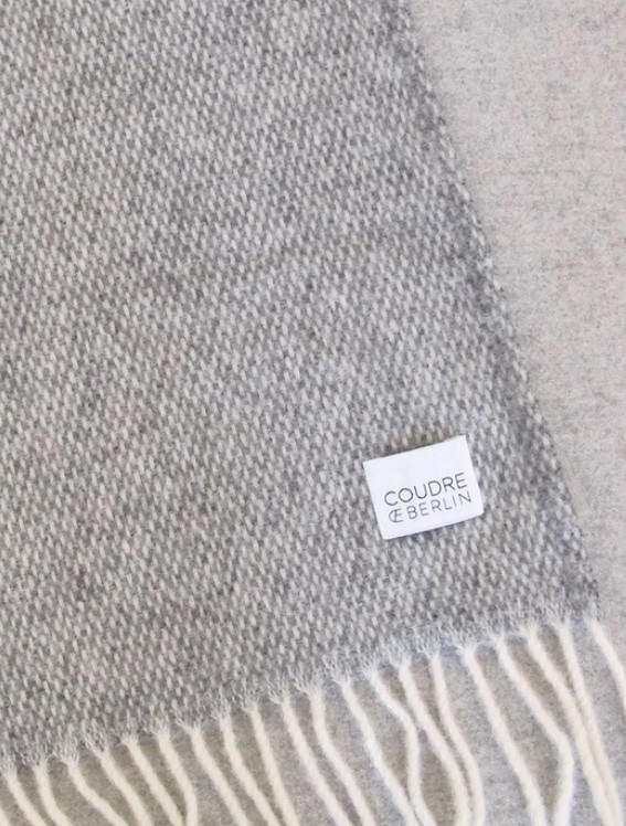 Wool blanket - Pick stitch - granite