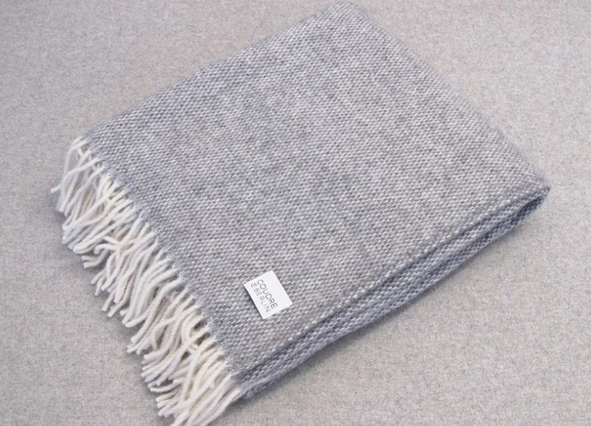 Wool blanket - Pick stitch - granite
