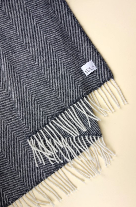 Wool blanket - Herringbone - Anthracite