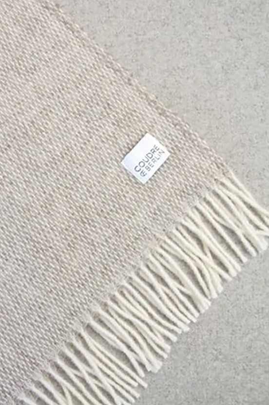 Wool blanket - Pick stitch - limestone