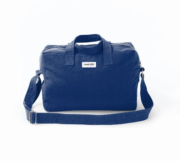 Sauval le city bag en coton recyclé - Bleu Nuit