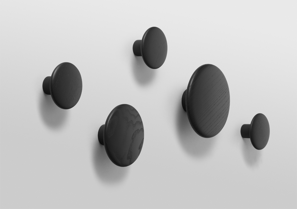 patères The dots – set de 5 pièces NOIR