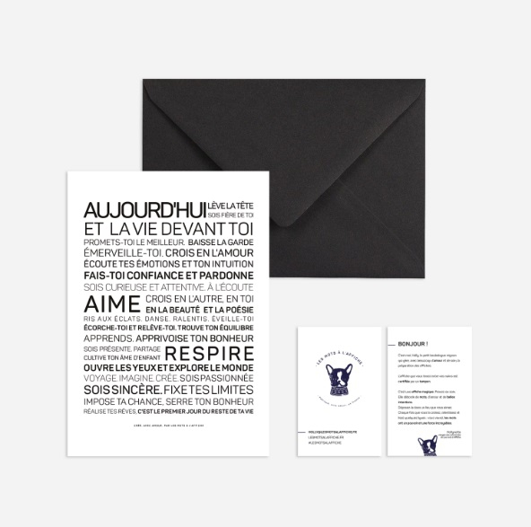 Carte postale avec enveloppe - Aujourd'hui la vie devant toi