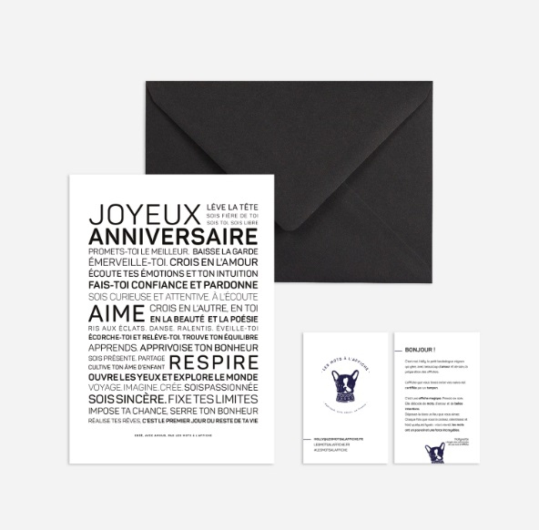 Carte avec enveloppe - Joyeux anniversaire