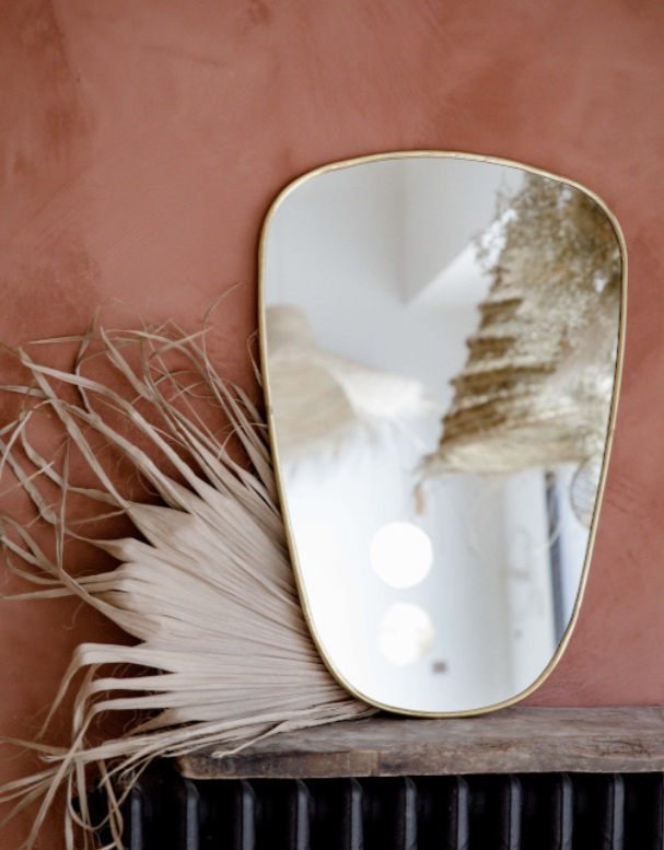 Miroir rétro doré - MOUNIR