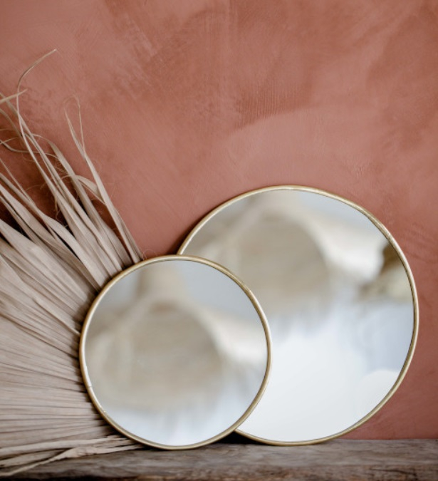 Miroir rétro doré - LOÏS